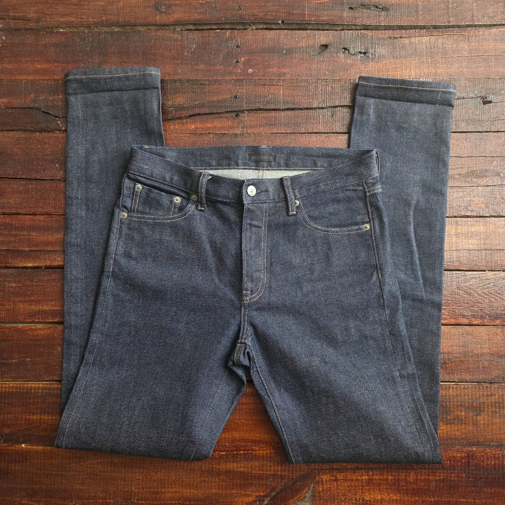 Uniqlo Slim Straight Japanese Kaihara Selvedge Rigid Denim Jeans Size 30
